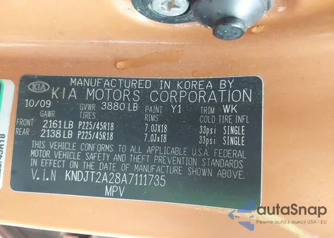 2010 Kia Soul + from USA, damaged, VIN KNDJT2A28A7111735